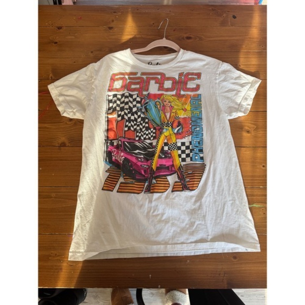 Barbie Phenomenal Ride Graphic T Shirt Women's Medium White Cotton